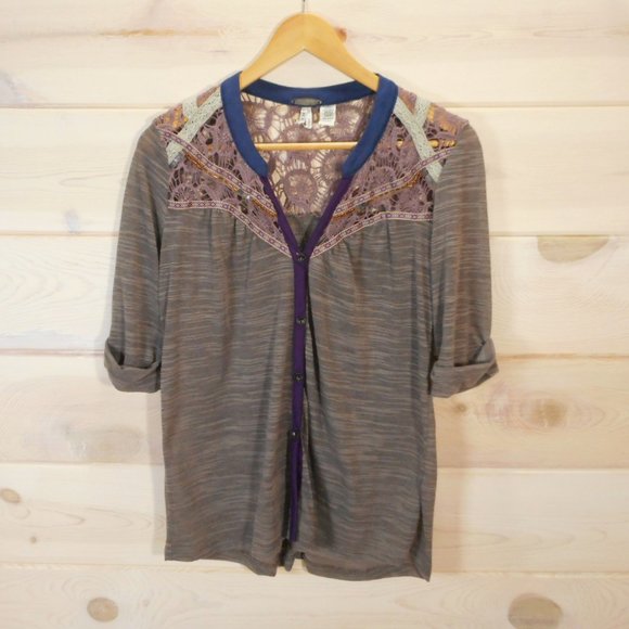 Top Bohème Gimmicks By BKE - Velours Sans Manches - Dos Transparent - Taille M - Neuf